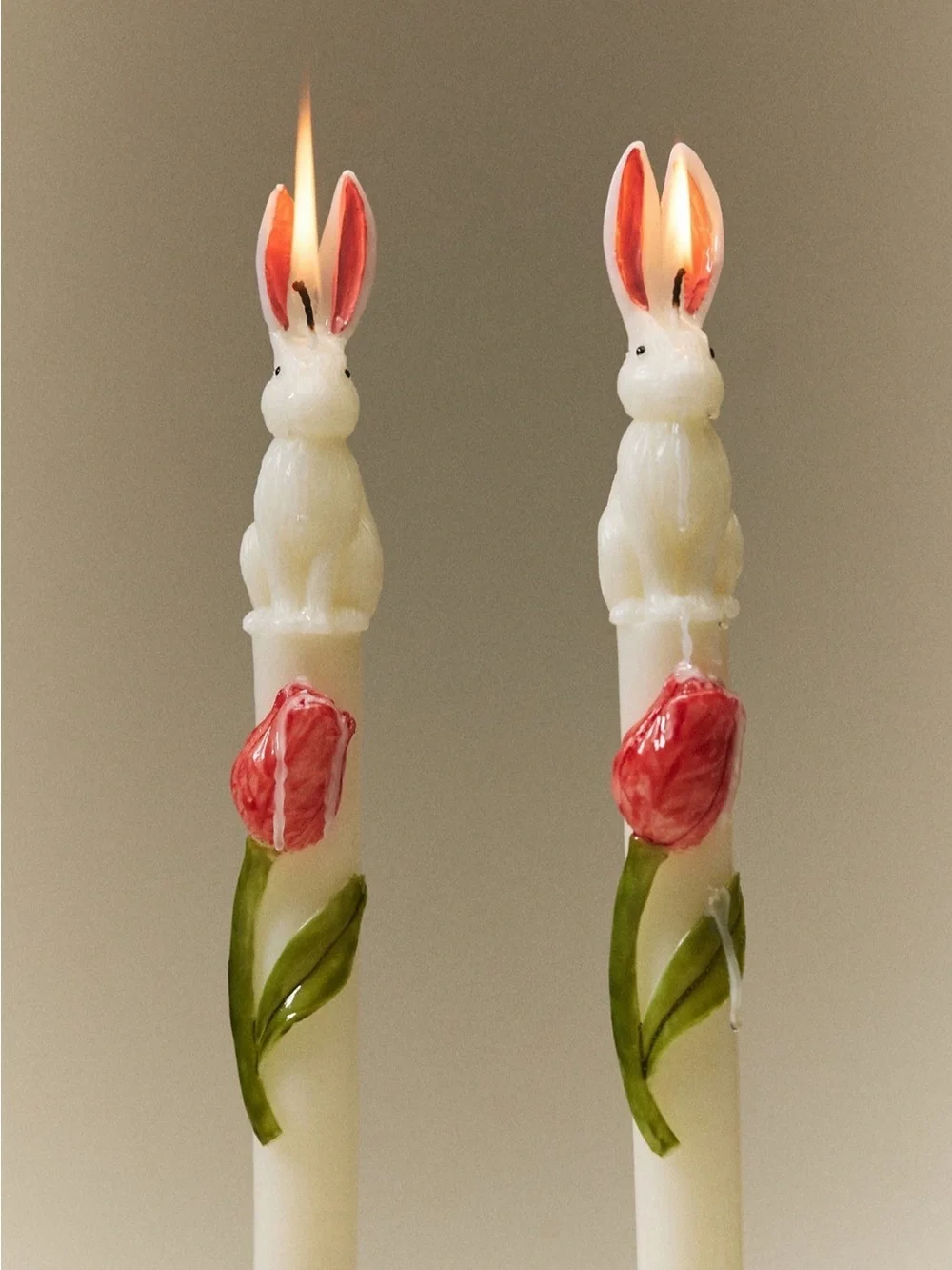 NIB Anthropologie Bunny Taper Candle, Set of 2 in Bunny